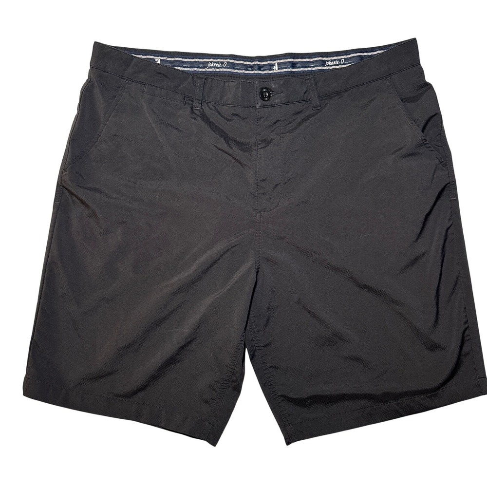 Johnnie-O Prep-Formance Shorts Flat Front Lightweight Golf Casual Black 38
